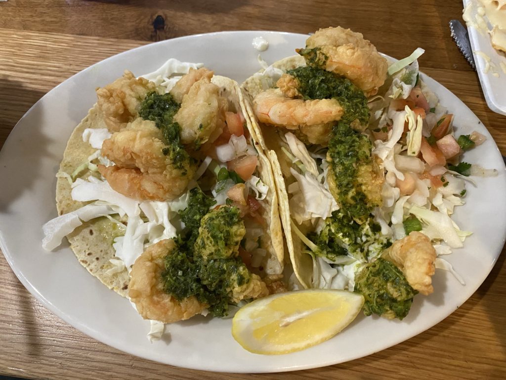 Shrimp Tacos at Fins Grill & Icehouse | www.portaransastex.com