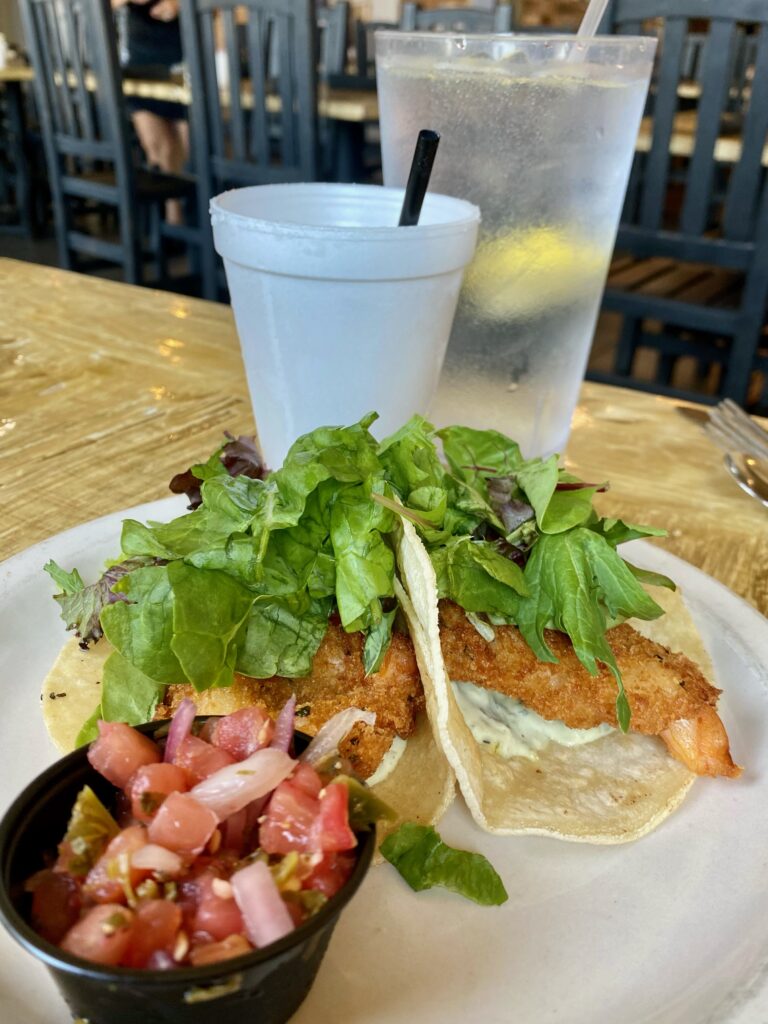 Shrimp Tacos at Seafood & Spaghetti Works | Port Aransas Explorer