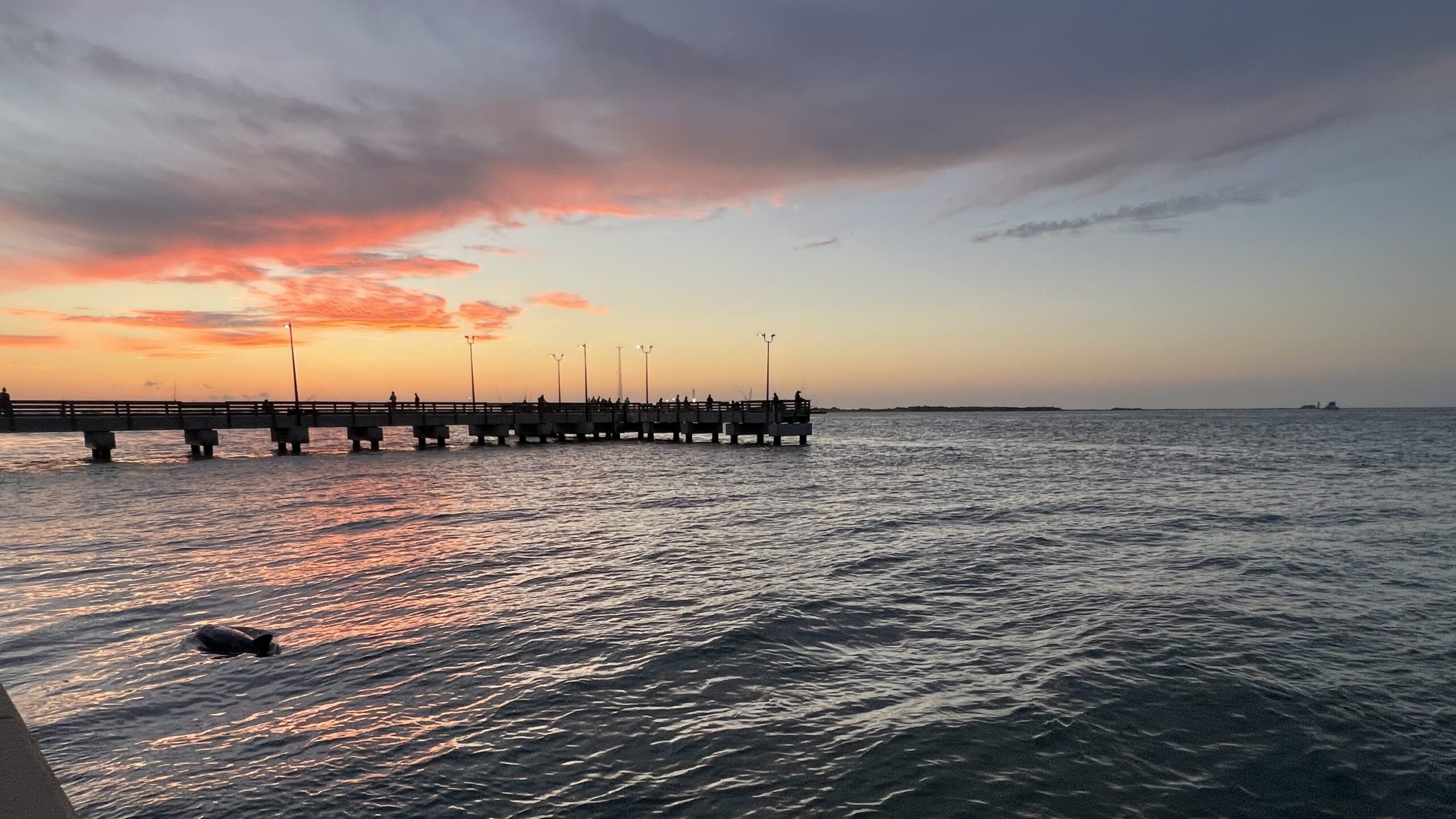 ship channel water sunset in Port Aransas