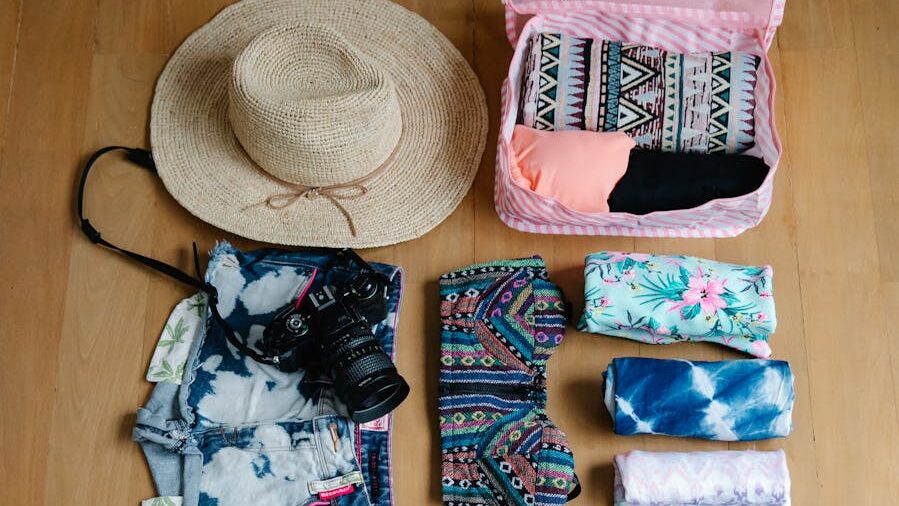 summer clothing on floor
