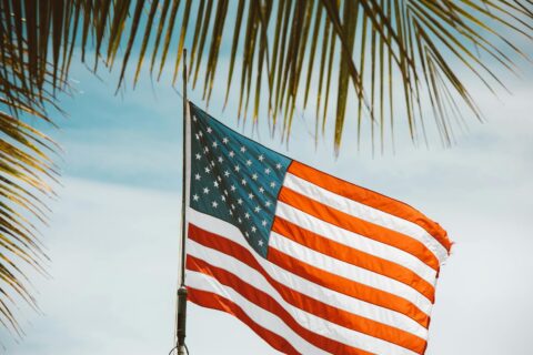 us a flag on flag pole
