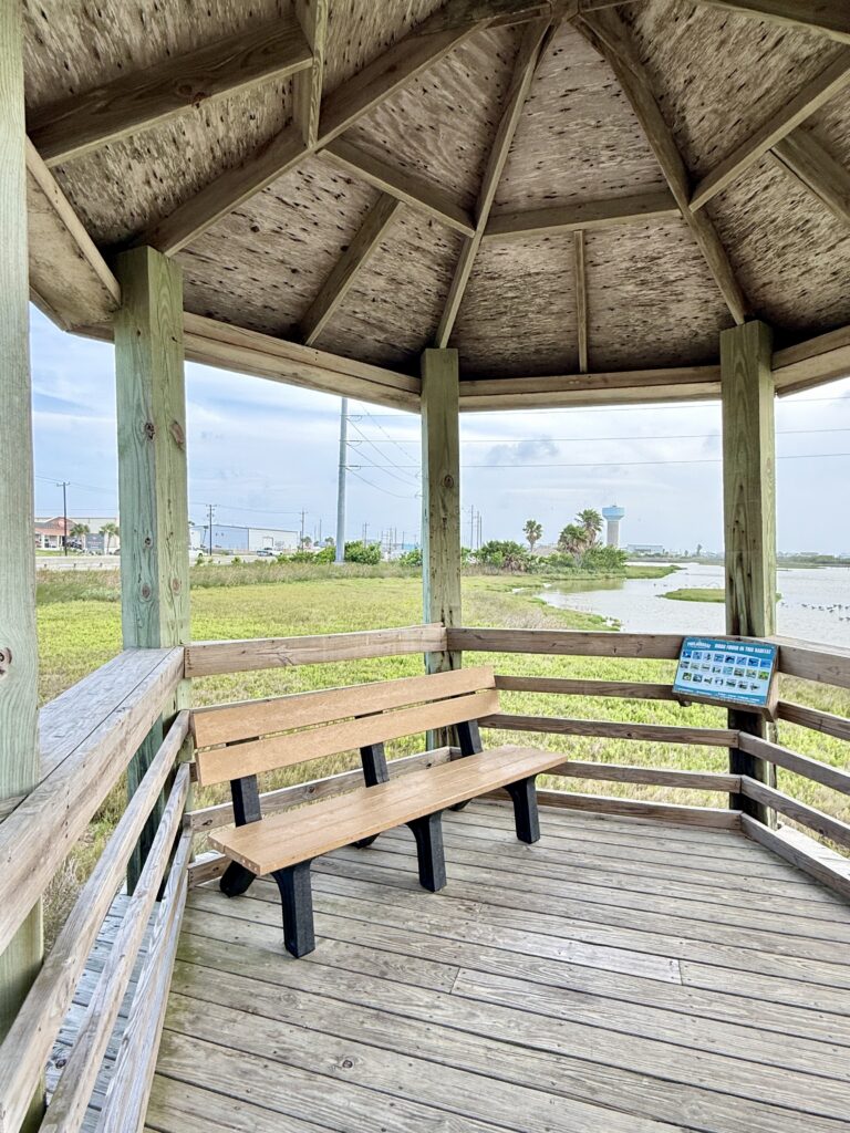 Nature view from gazebo at Wetlands Park in Port Aransas TX | Port Aransas Explorer @portaransastex